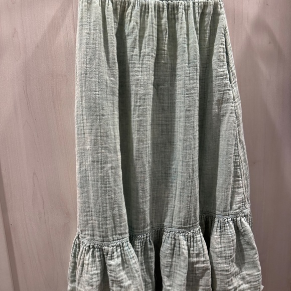 Free People Mellow Acid Wash Midi Skirt Polar Fog size Small - Picture 7 of 7